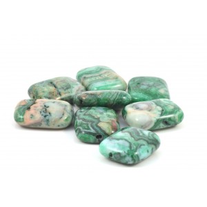 Rectangle semi-precious bead green crazy lace Agate (Pack of 22 beads)